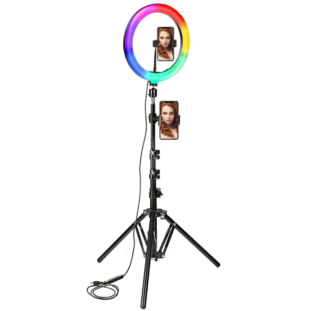 10inch RGB Ring Light tripod LED Selfie Ring Light with Stand RGB 26 colors video light For Youtube Tik Tok