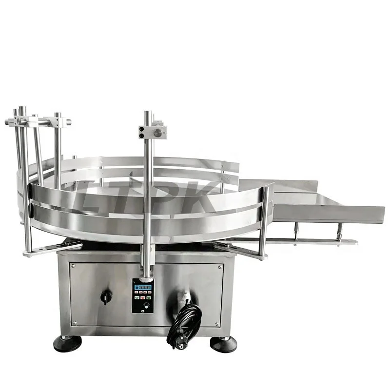 LTPK LT-LP600 Semi Automatic Small Round Water Cosmetic PET Plastic Bottle Rotary Turntable Feeder Sorting Unscrambler Machine