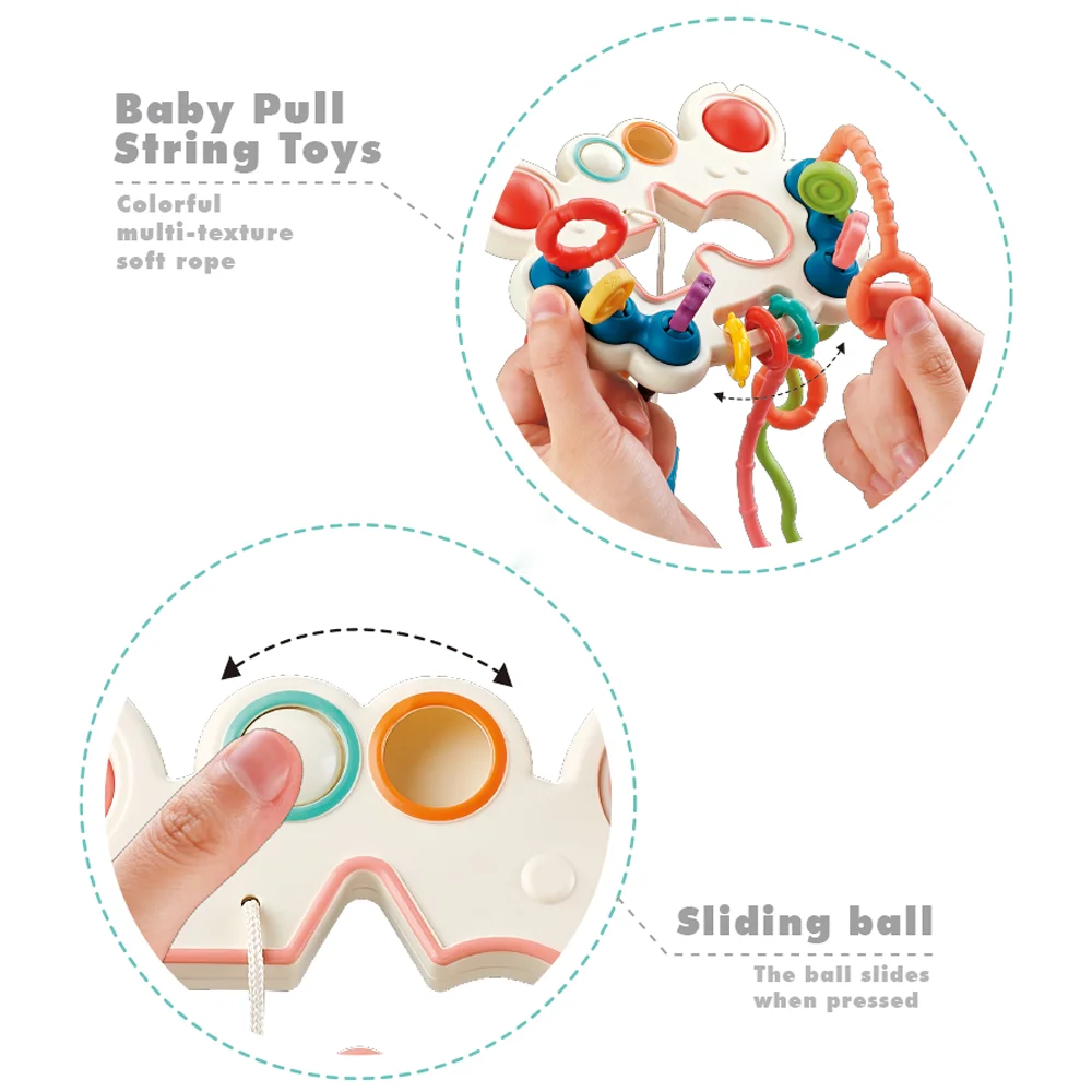 Toddler Toys Baby Fun Crab Octopus Pull and Pull Toy Early Education Sensory Baby Can Chew Enlightenment Pull Soft Toy for kids