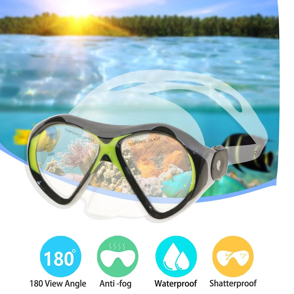 Professional diving equipment Tempered Glass Lens Ultra Low Volume mask Freediving Scuba Diving Mask