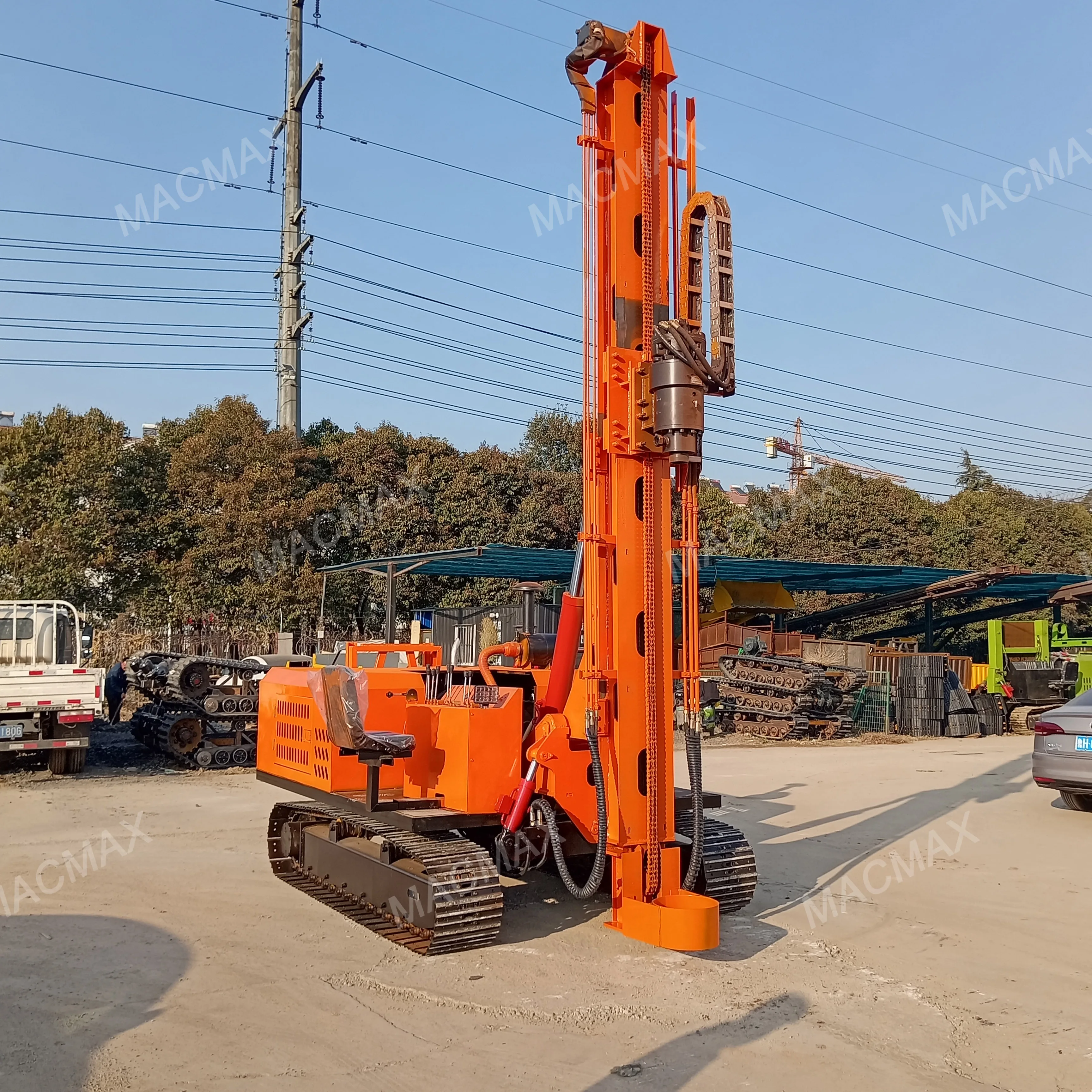MACMAX solar photovoltaic micropile pile driver machine price screw pile driver helical