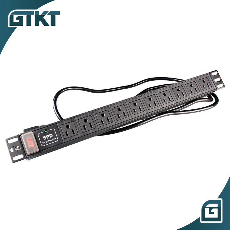  Распределительный Блок питания PDU 10 способов американская розетка настенное крепление 110 В 16 А портов для серверной стойки 1U 19