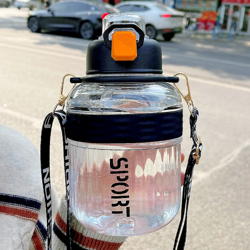 Outdoor sports kettle Portable plastic cup Fitness student bucket