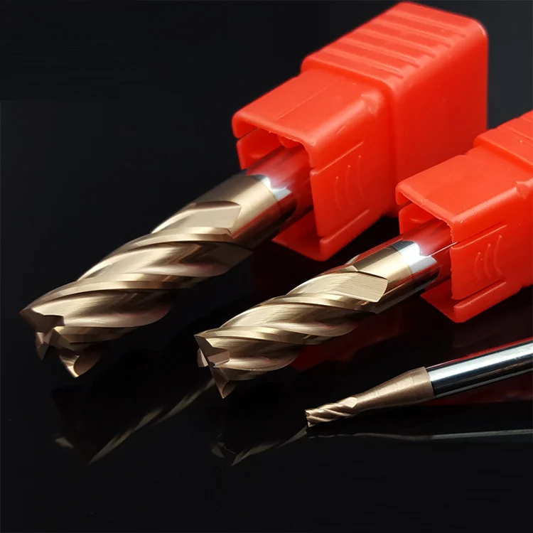 Карбид вольфрама BKEA 4 фреза с плоскими концевыми медным покрытием HRC55/58/60/65