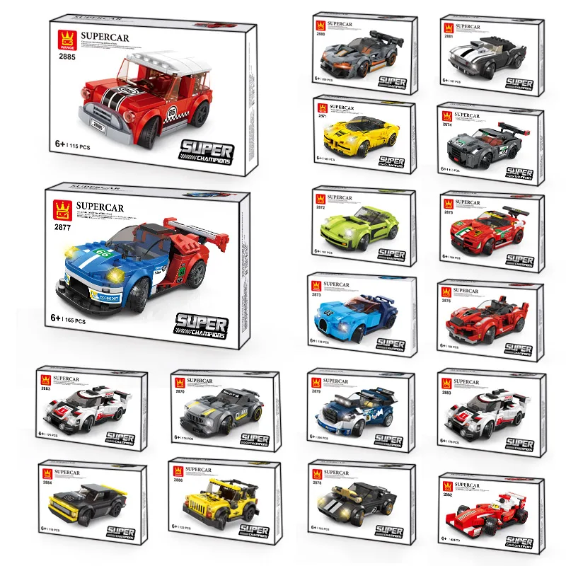 Wange Hotselling Product Sport Cars Various Styles Sport Cars Small Size Compatible Building Block Set