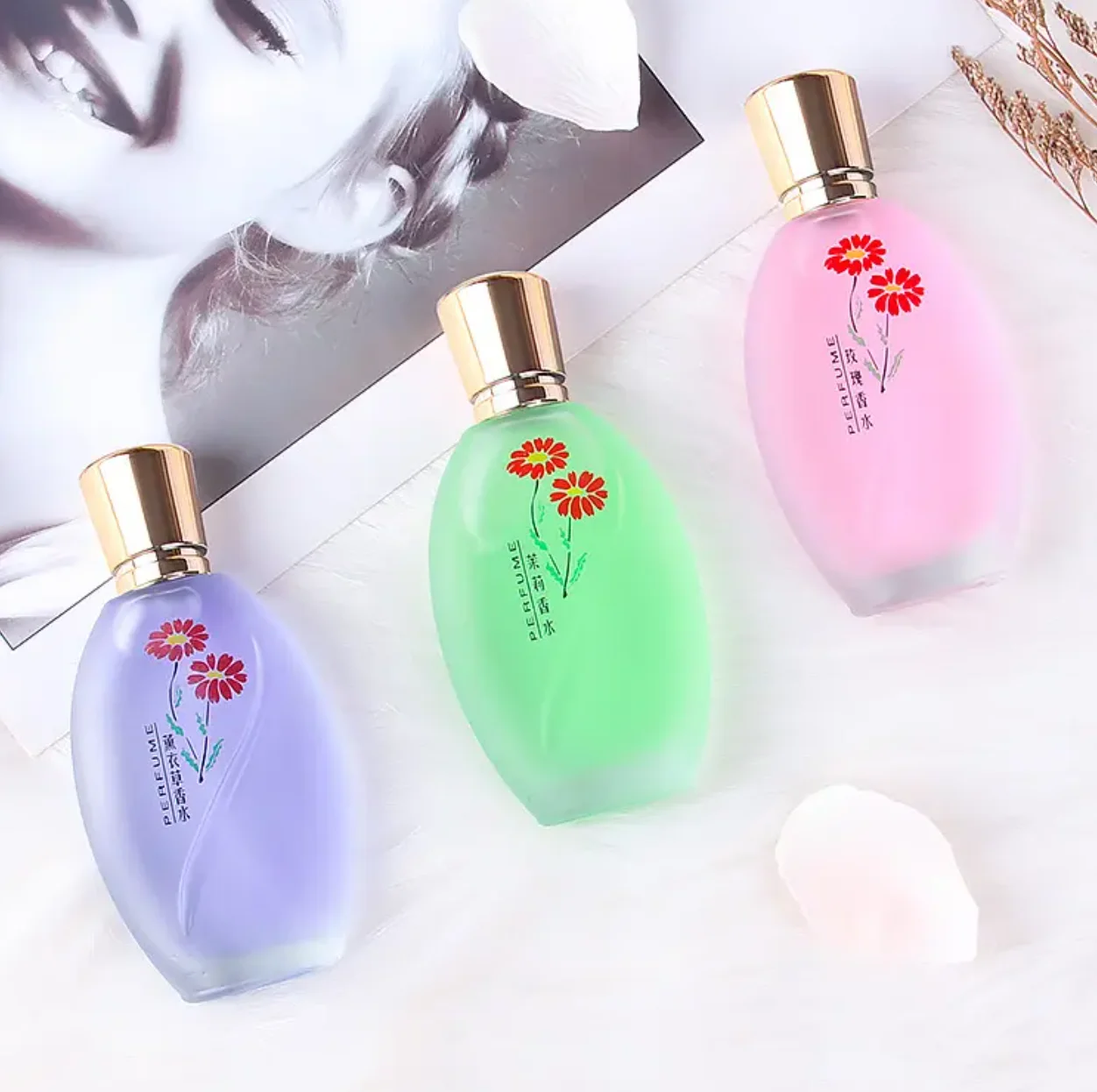 Osmanthus Ladies Perfume Fragrance 5 Smell Body Mist Hot Sell 50ml Eau De Toilette Lasting Rose Perfume