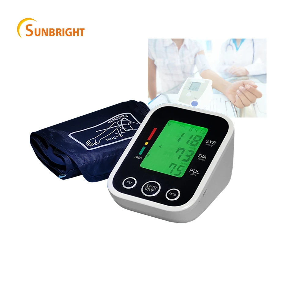 Upper arm type measure blood pressure use sound report sphygmomanometer digital