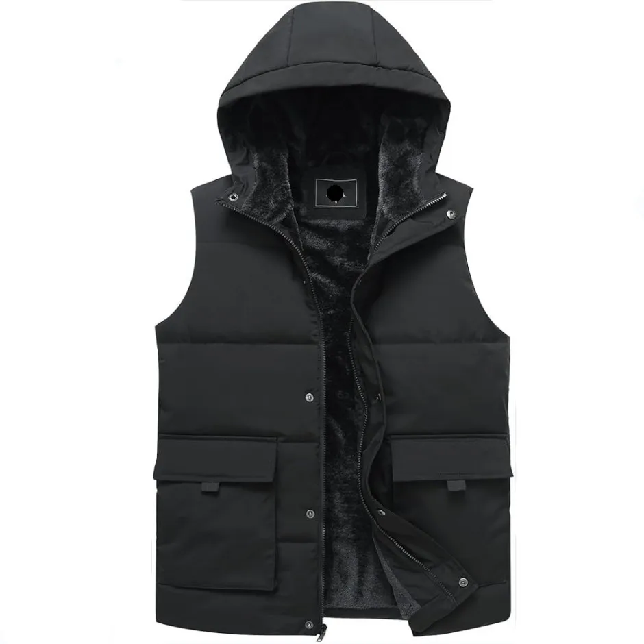 Мужские зимние теплые пуховые пальто жилет модный уличный водонепроницаемый пуховик с