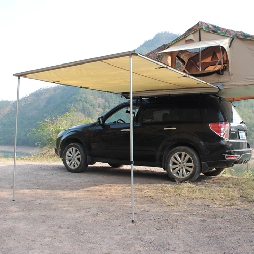 Free Sample Car Side Retract  Awning For Camping  With  Aluminum pole awning for car