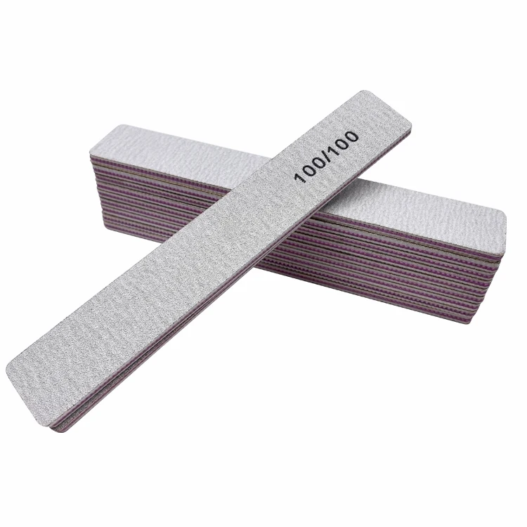 Hot Sale Wholesale Professional Manicure Tools High Quality Emery Board Half Moon Rectangle Nail File Zebra Grey 80 100 180