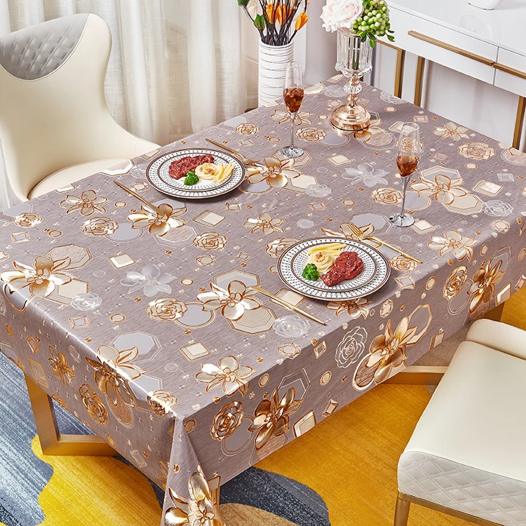 Innoplast Brand Factory Price PVC Metallic Colorful Emboss Printing Tablecloth