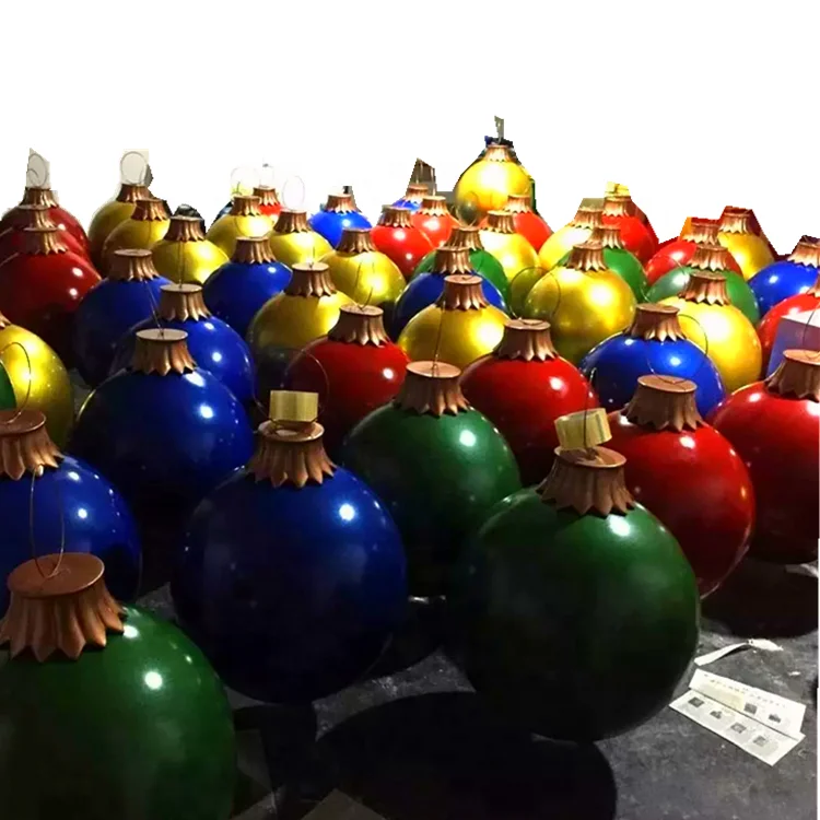 Customized decoration big christmas ball fiberglass sculpture
