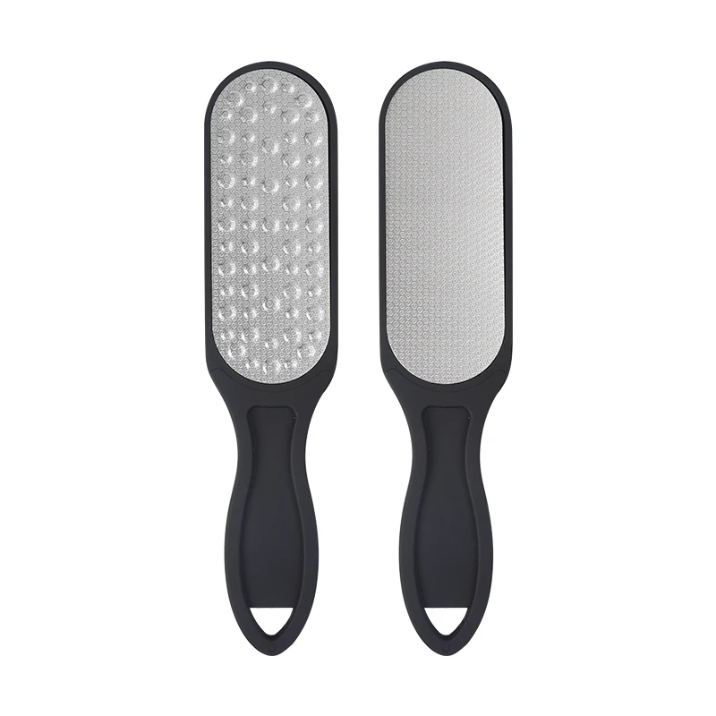 Professional Double Side Stainless Steel Foot File Callus Remover Black ABS Plastic Handle Nail Foot Trimmer Dead Skin Removal