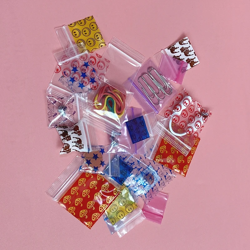 Mini Small Jewelry Pe Plastic Packaging Plastic Bag Small Grip Self Seal Earring Clear Zipper Bag Min Ziplock Zipper Pouch Bags
