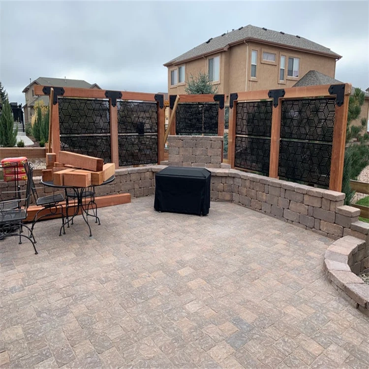 Trade Perforated Garden Metal Main Gate Design Cured Aluminum Wall Trellis Gates Laser Cut galvanized privacy metal fence