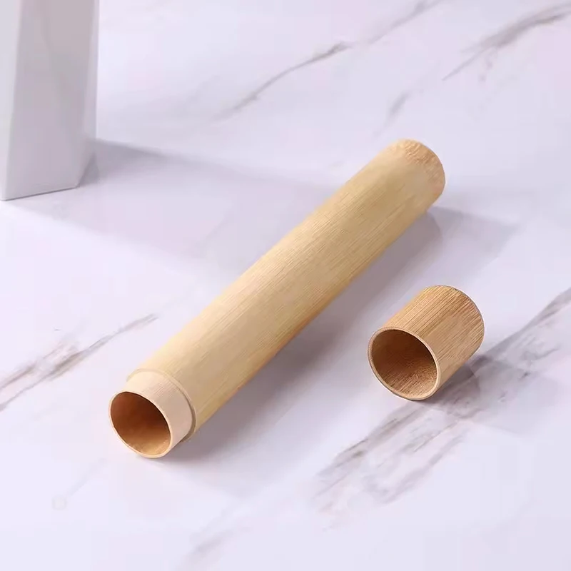 Manufacturer natural biodegradable bamboo tube container case packaging cheap price ready to ship