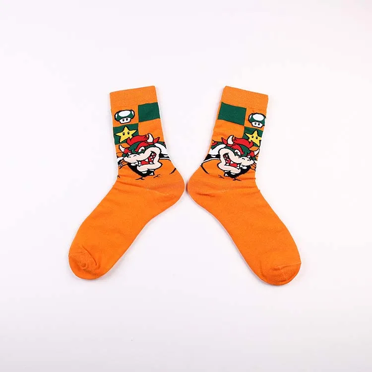Hip-Hop Street Skate Mario Cartoon Comic Socks Woman Fashion Sport  Combed Cotton Calcetines for Girl