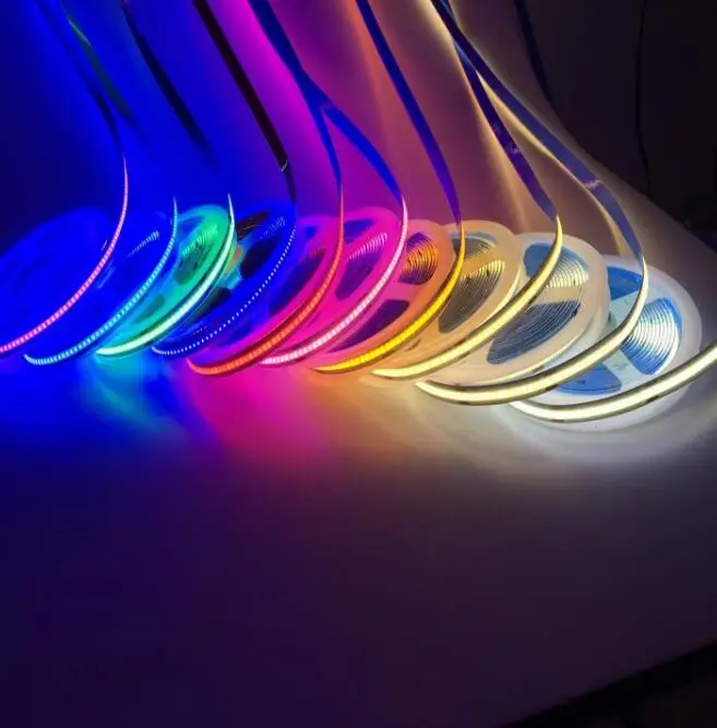 5m/roll 12v 24v COB led flex strip 10mm 480 leds Ra90 IP65 IP68 dimmable cob neon linear light belt