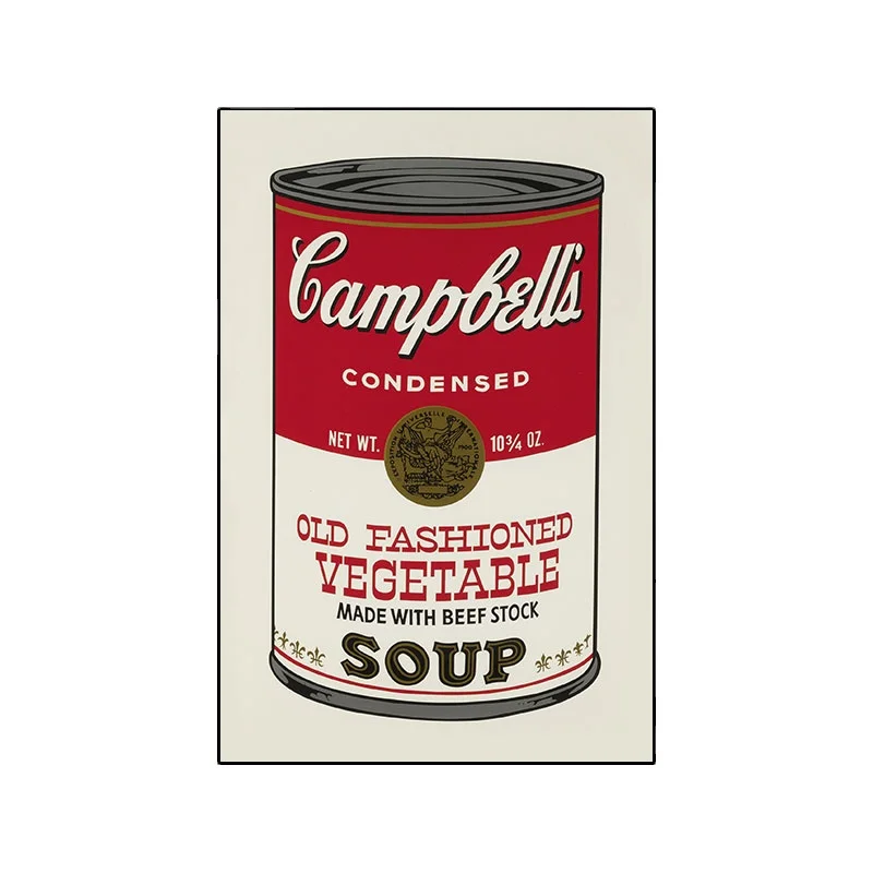 Andy Warhol tomato soup hanging painting restaurant supermarket convenience store decoration painting