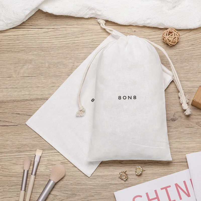 Recyclable Custom 100% Cotton Canvas Drawstring Bag Shoes Dust Bag Plain Cotton Dust Bag For Normal Life