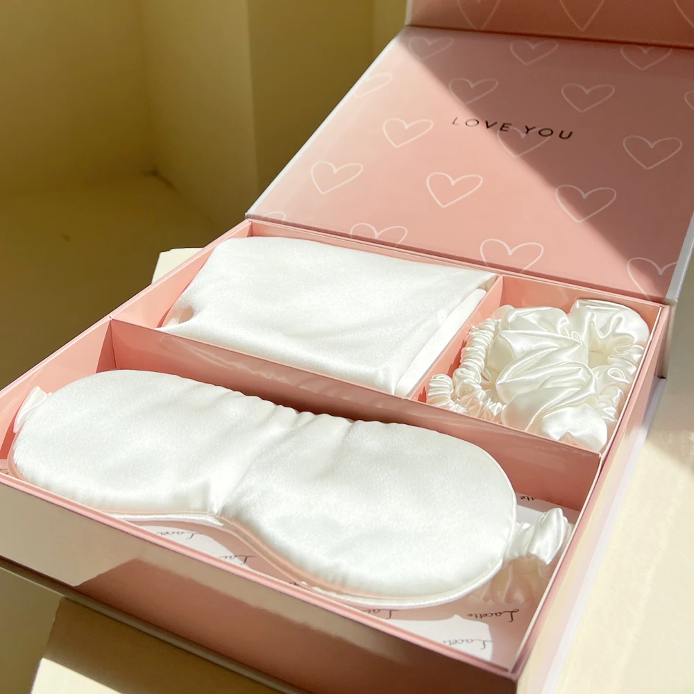 Pure Silk Pillowcase 100% Mulberry silk ECO-Friendly custom Standard Size luxury silk pillowcase eye mask scrunchies gift set