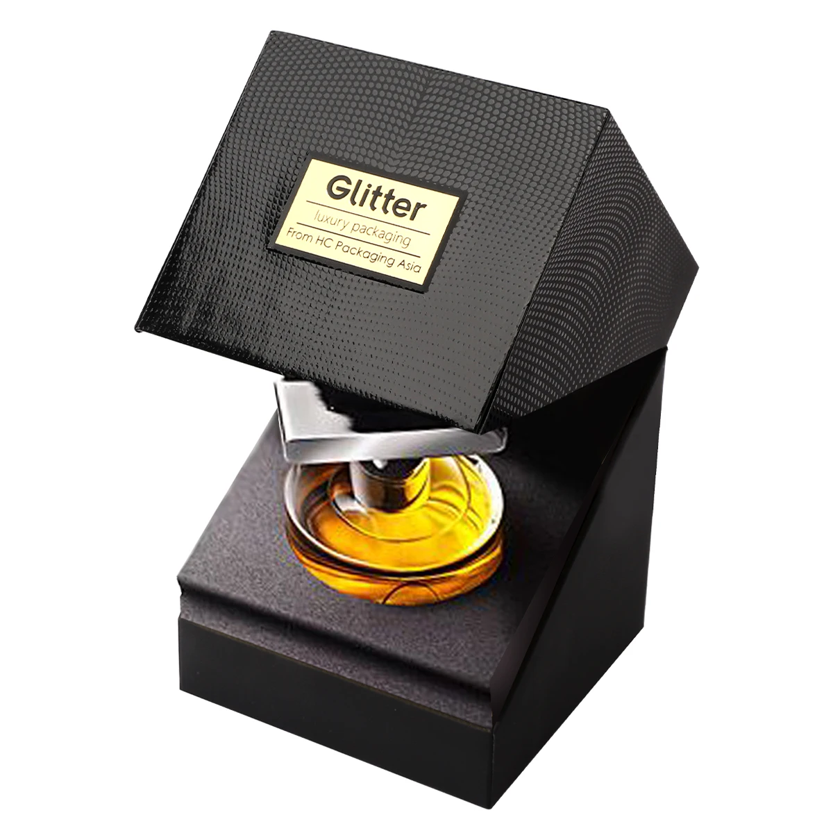 custom luxury perfume bottle with gift box Black circular bottle insertion  perfume packaging luxury perfume boxes