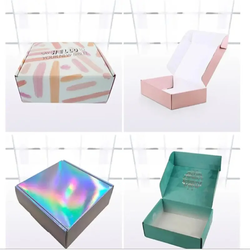 PackFancy Custom Logo Printed Mailer Box Recycled Kraft Folding Box