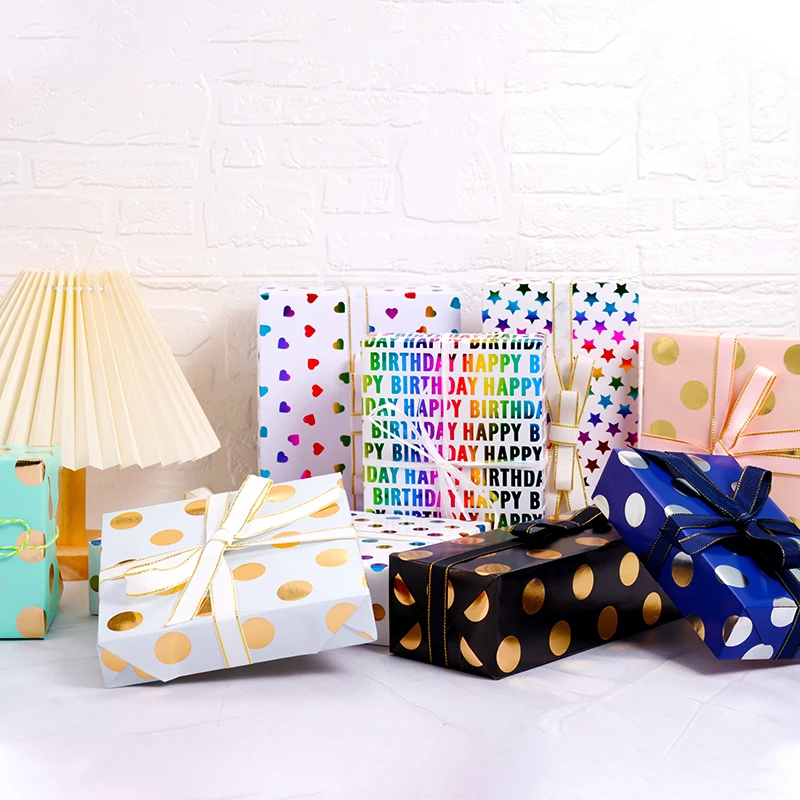 Custom Printed Logo Coloured Tissue Paper Holographic Gift Wrapping Paper For Clothes Packaging