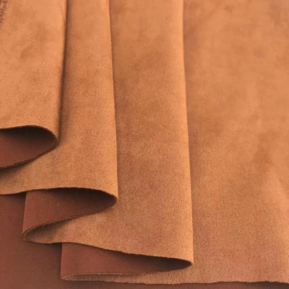 soft brown classical 100 polyester woven microfiber fabric for dress coat