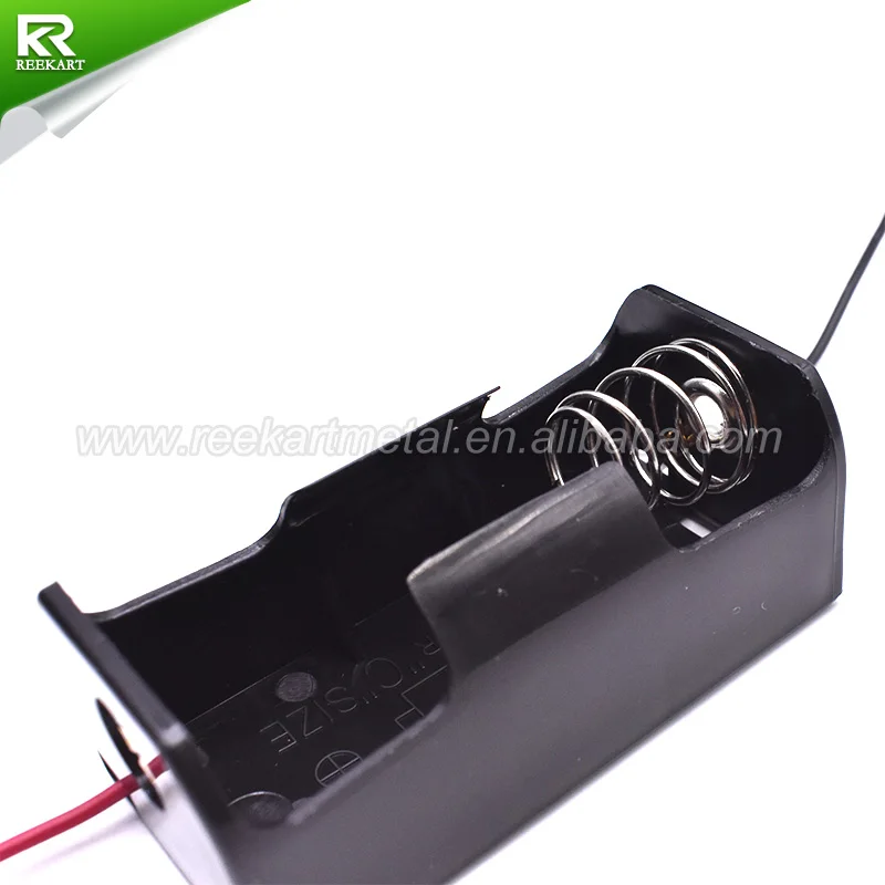 Single 1.5V Plastic C Cell Battery Holder Battery Storage Case Box With Wire Leads