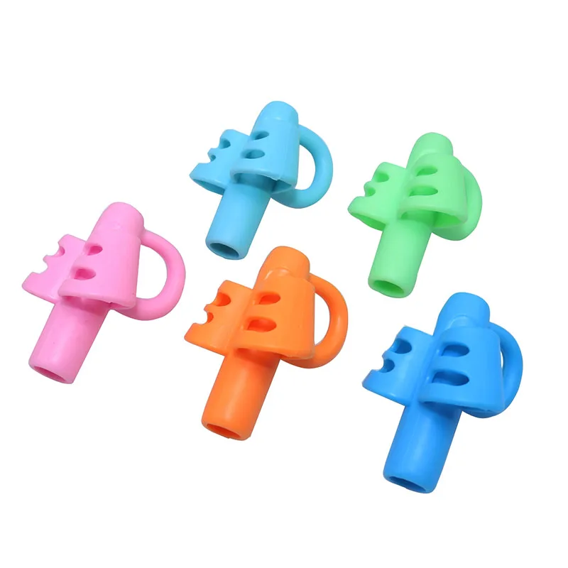 Mix Color Soft Silica Pencil Grasp Three Finger Gel Pen Grips Children Writing Training Pens Holding for Kids Gifts