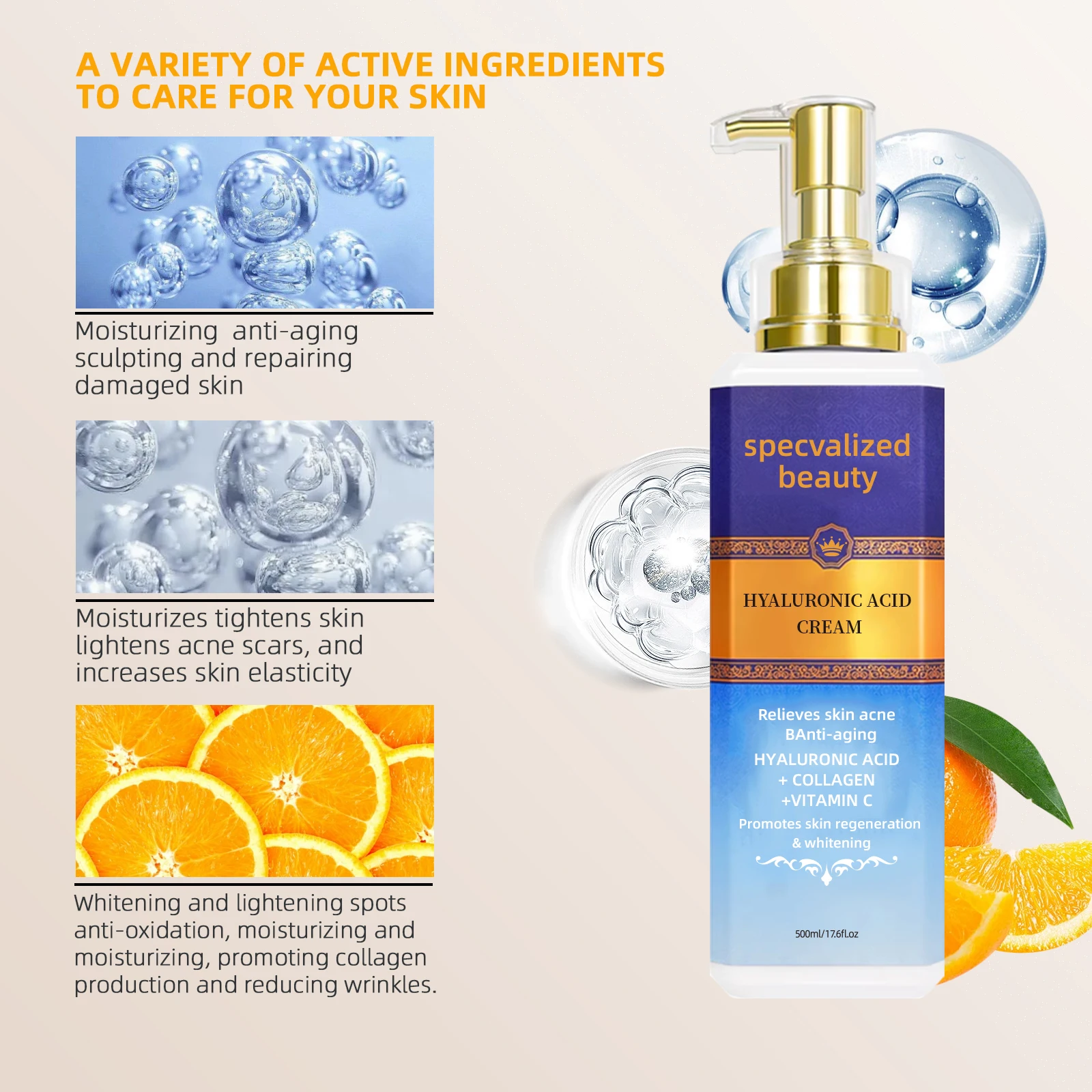 Wholesale Retinol Cream Facial Moisturizer Collagen Cream and Hyaluronic Acid Improve fine lines Hydrating Wrinkle Face Cream