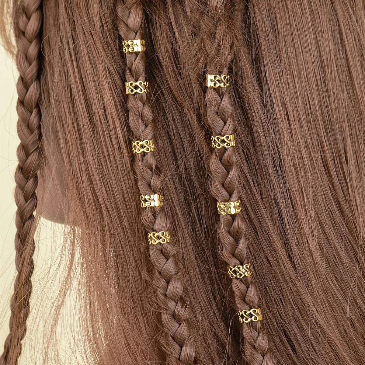 Gold Plated Retro Hair Beads For Braids Accessories