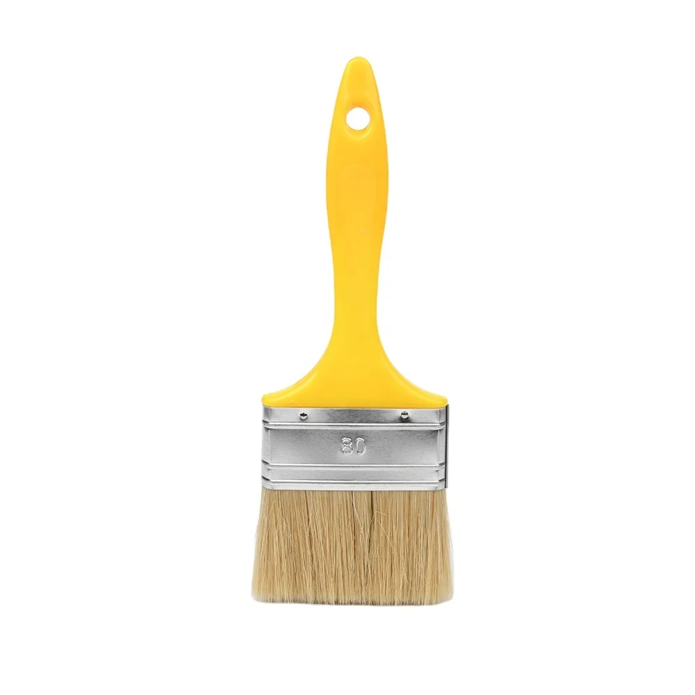 Factory cheap price Yellow Plastic Handle bristle Paint Brush Wall Paint Brush