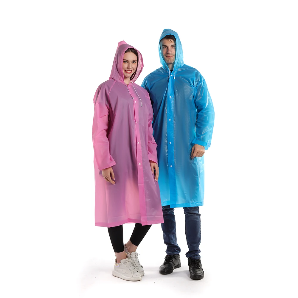 high quality  long reusable waterproof EVA raincoat rain coat poncho for men
