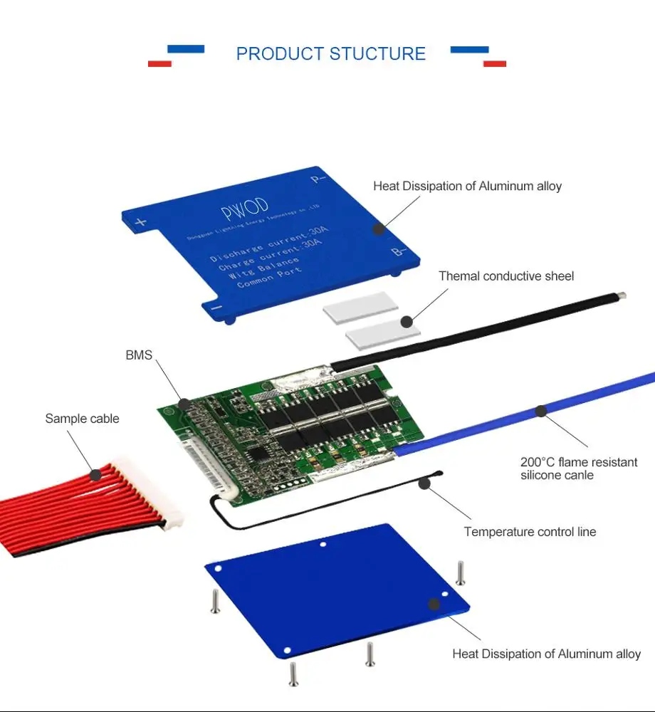 Аккумулятор BMS 19S 60 в 30 А 40 50 3 2 В Lifepo4 с функцией защиты от баланса и температуры