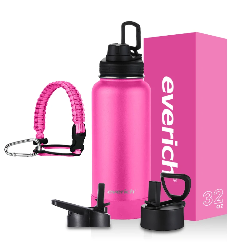 Stainless Steel Hot And Cold Water Bottle Vacuum Flask Bottle Thermos With Plastic Lids For Bottle