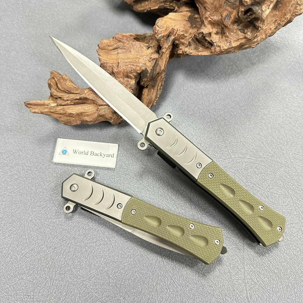 TLDG29 High Hardness Outdoor 440C Steel EDC Pocket Knife Light Weight G10 Handle Camping Knives Self Defense Hiking Fishing