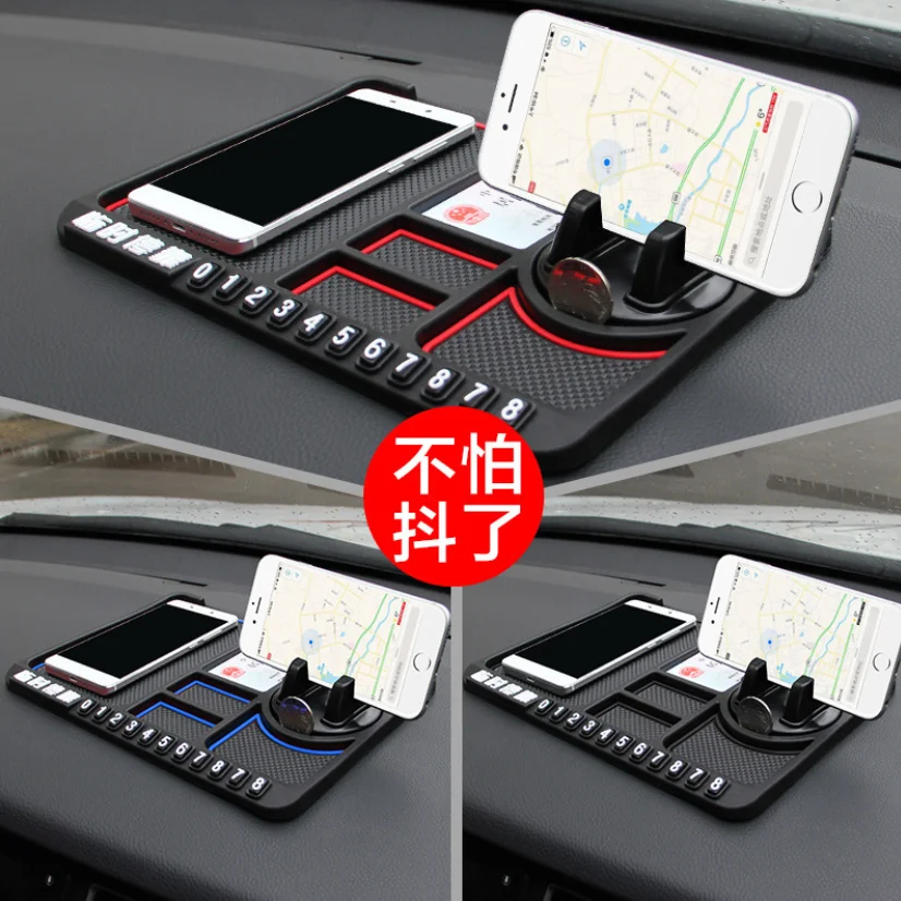 Anti-slip Phone Holder Mat with Phone Holder in Car, Universal Multifunction Car Dashboard with Extra Large Pad, Non-slip Rubber