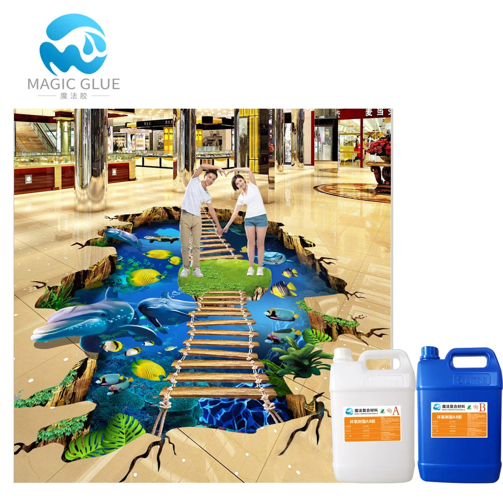 Self leveling price liquid 3d floor resin for super mall  floor