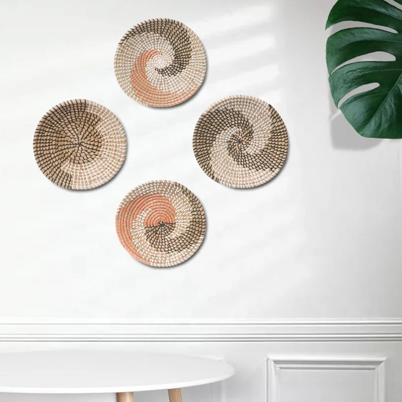 Hot sales Vietnam Manufacturer  Boho wall decoration basket sea Grass Wall Decoration Wall Decor Basket Seagrass