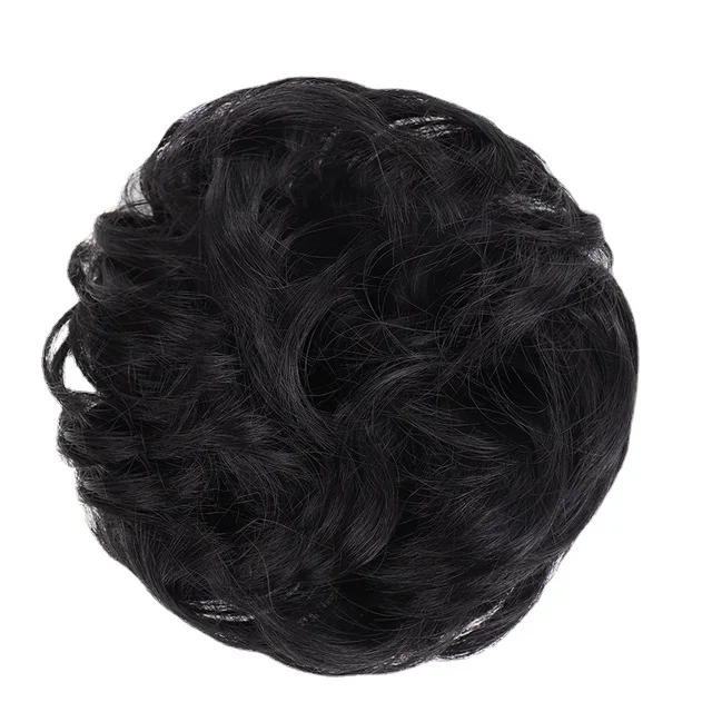 Circle Elastic Hair Bands for Women and Girls Messy Curly Synthetic Hair Scrunchies Rubber Band Hair Bun Hairpieces