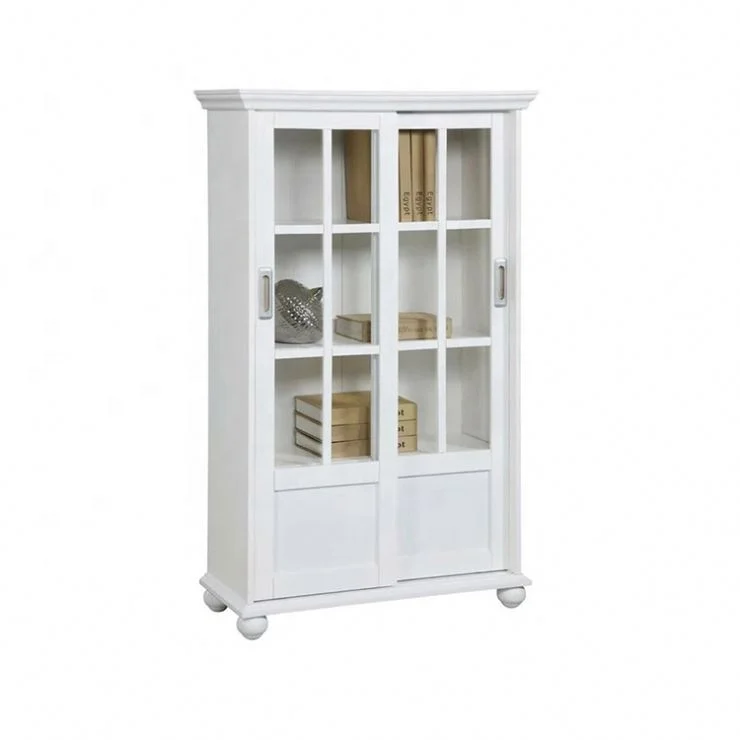 White Useful Family Office Multifunctional Wood Book Shelf Bookcases on the Ground
