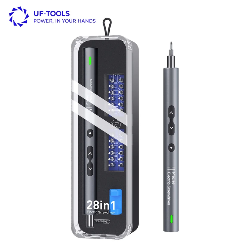 UFTOOLS 28 1 прецизионный набор аккумуляторных электрических отверток промышленного качества ручной захват Регулируемый Многофункциональный Ремонт Руководство