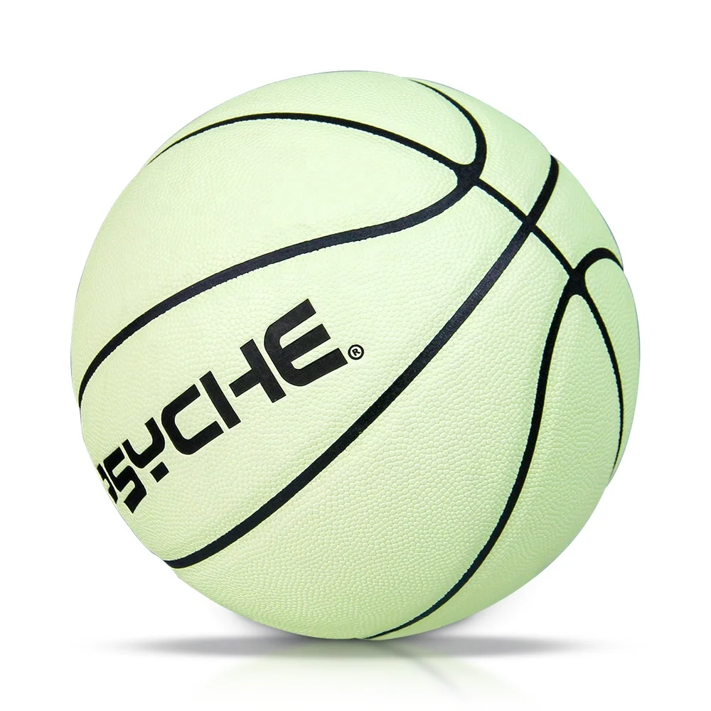 PSYCHE green light absorbing fluorescent basketball Luminous basketballs Glow In The Dark custom basketball balls size 7