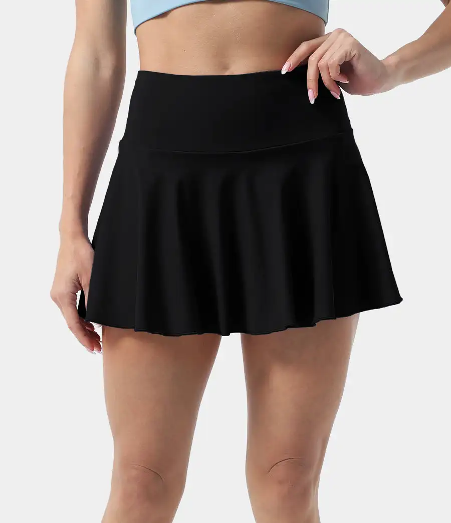 Пользовательская теннисная юбка, юбка для гольфа, женская мягкая Спортивная плиссированная юбка со встроенными карманами