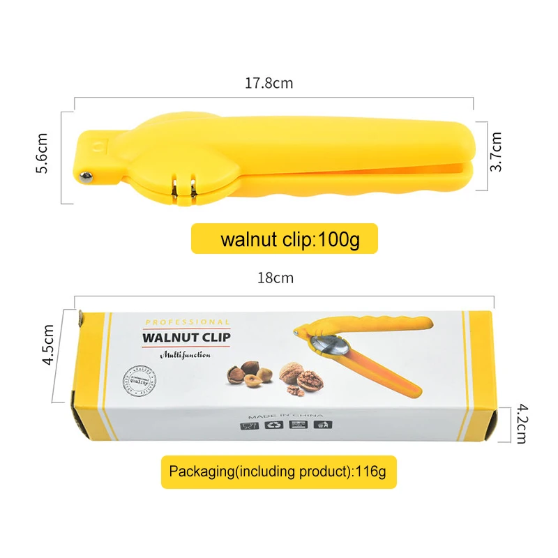 Portable Plastic Handle Pecan Nut Cracker Cashew Walnut Chestnut Cutter