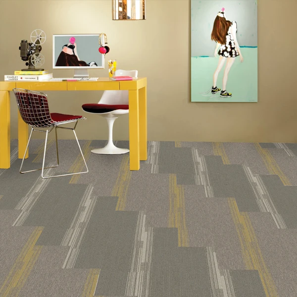 
PVC Backing Loop Pile Removable Carpet Tiles 50*50 Office Modular Carpet Plank 