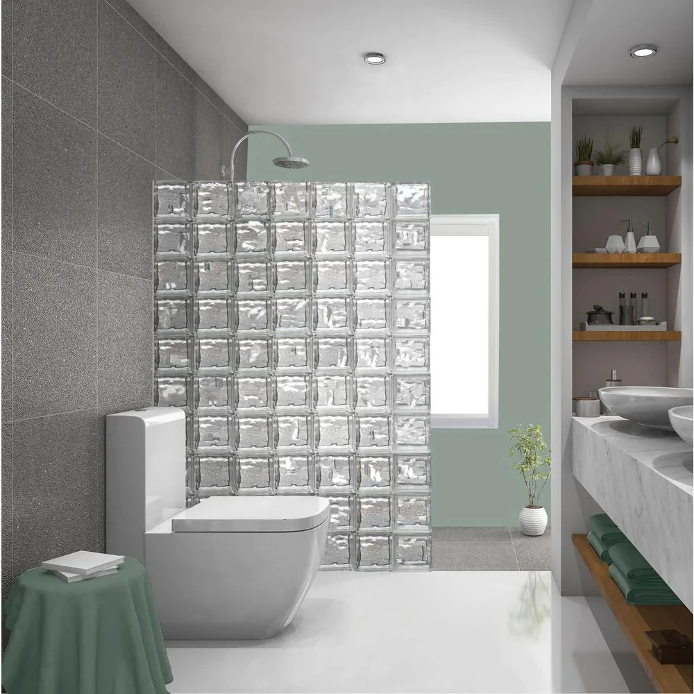 Transparent hollow glass brick transparent sitting room porch partition wall toilet opaque square bathroom frosted half wall