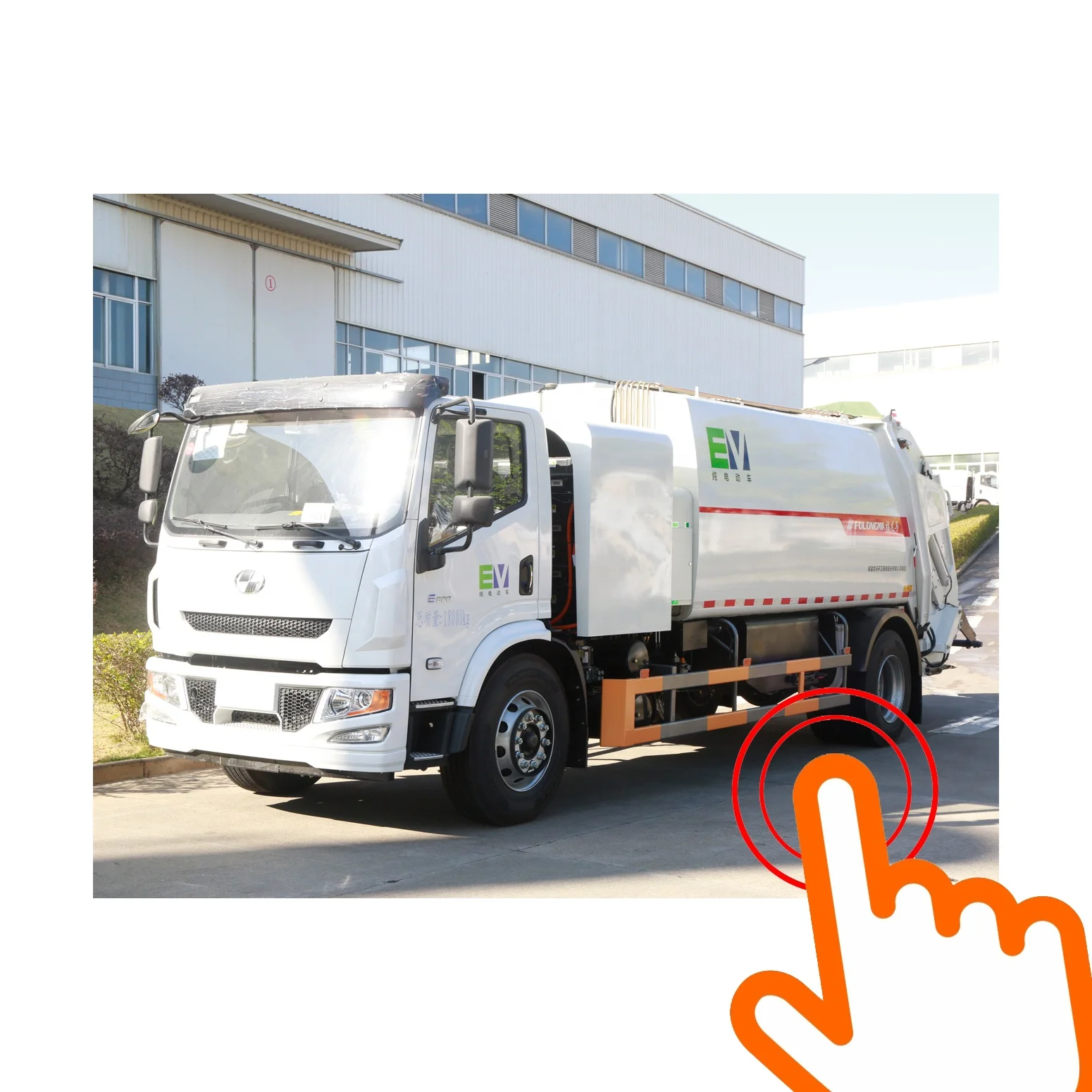 FULONGMA 18t chassis 12.5 cbm electric garbage trucks for trash cans